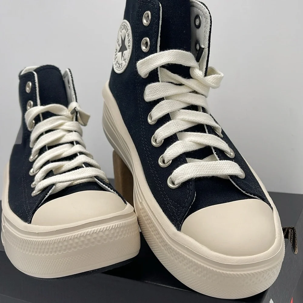 Converse WMNS A09899C CTAS MOVE HI BLACK/NATURAL IVORY/EGRET Platforms Sneakers